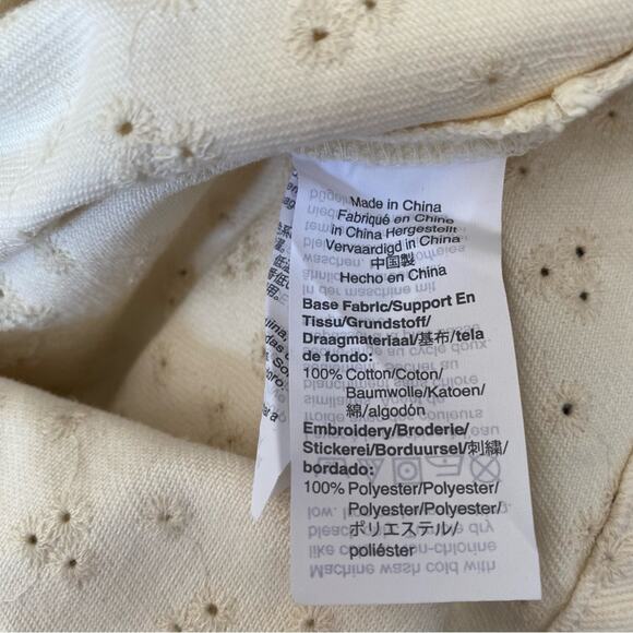 Madewell NWTs Embroidered Eyelet Denim Cream Button-Down Dress size small - Picture 10 of 10